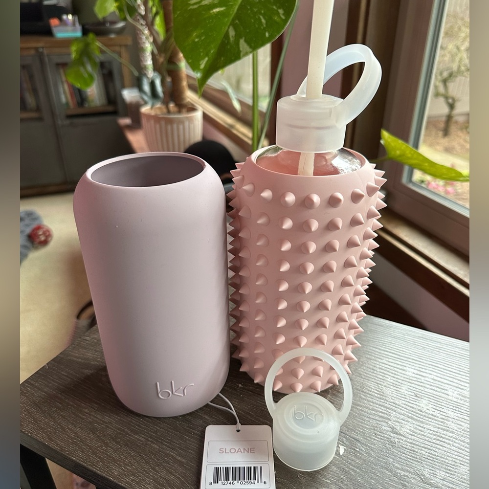 bkr Pink Spiked Water Bottle and Sleeve Set